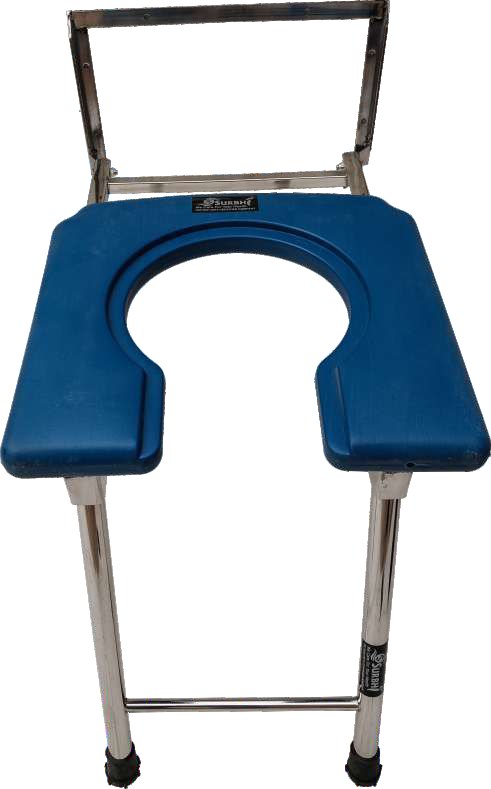 Wall Mounting SS Commode Stool Plastic Top