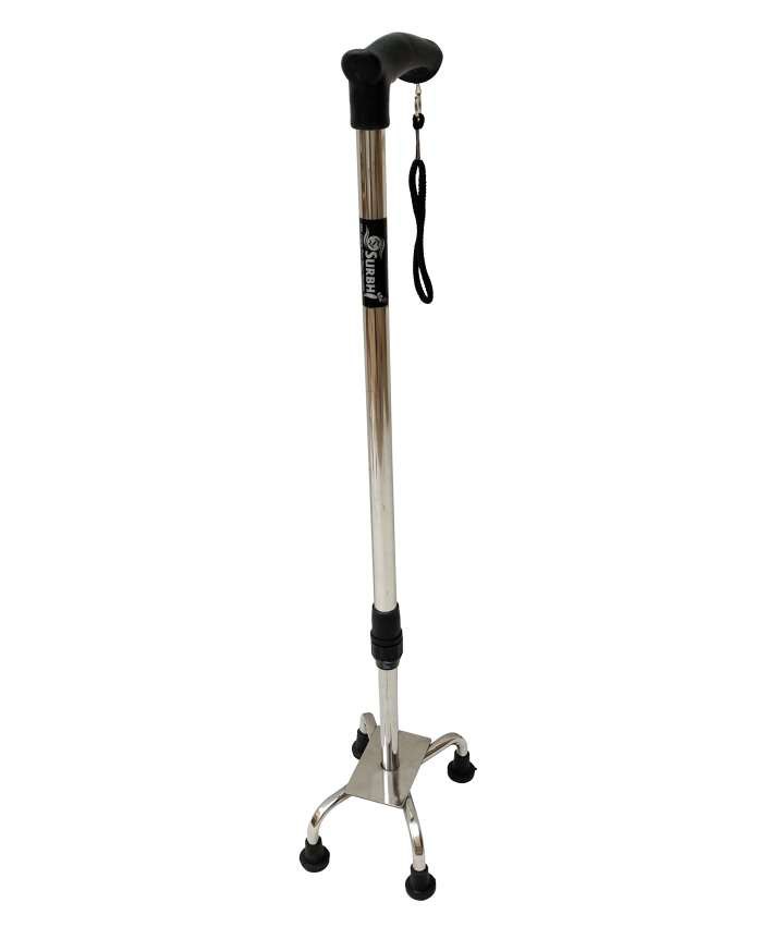 Walking Stick SS 4 Leg Plate Base