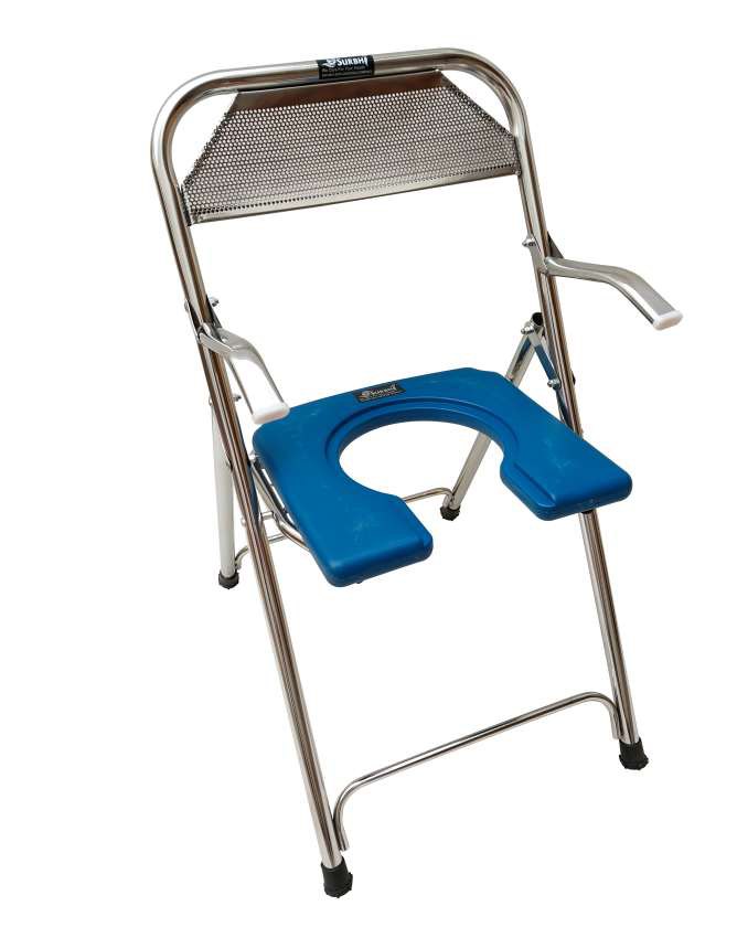 Surbhi SS Commode Chair Plastic Top